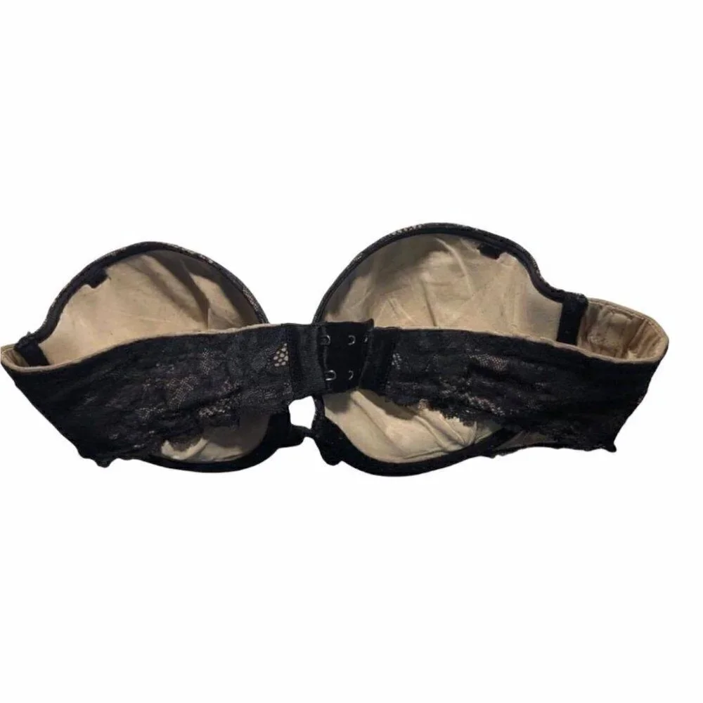 #3405 Victoria's Secret BioFit Multi-Way Lined Strapless Bra 34C Black Underwire